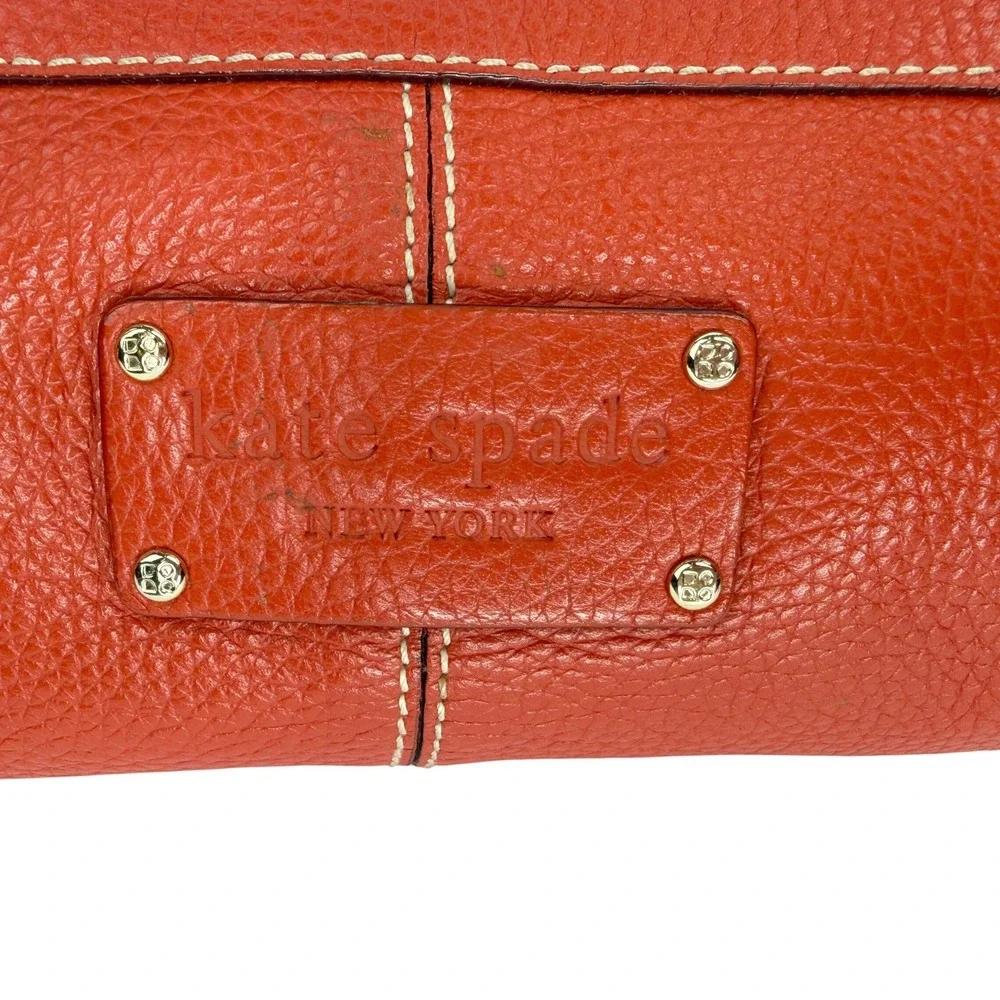 Y2K Kate Spade Barrel Bag‎ Satchel Red Pebbled Leather Tassel Polka Dot Lining